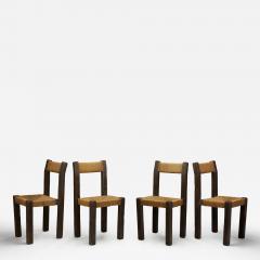 Set of Four Brutalist Dining Chairs with Rope Seats Europe ca 1960s - 4248822