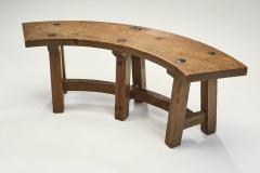 Set of Four Brutalist Wooden Benches France 1960s - 3834011