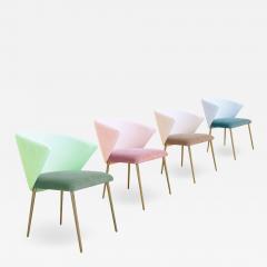 Set of Four Contemporary Modern Cotton Velvet Italian Chairs - 1595018