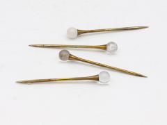 Set of Four Crystal and Gold Cocktail Stirrers or Picks - 3008247