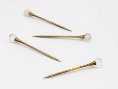 Set of Four Crystal and Gold Cocktail Stirrers or Picks - 3008248