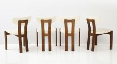 Set of Four Danish Teak Sculpted Upholstered Dining Chairs Denmark circa 1950 - 2722974