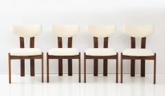 Set of Four Danish Teak Sculpted Upholstered Dining Chairs Denmark circa 1950 - 2722978