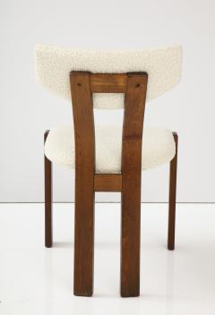 Set of Four Danish Teak Sculpted Upholstered Dining Chairs Denmark circa 1950 - 2722990