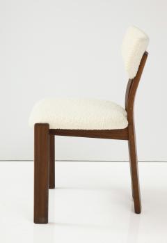 Set of Four Danish Teak Sculpted Upholstered Dining Chairs Denmark circa 1950 - 2722991
