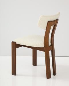 Set of Four Danish Teak Sculpted Upholstered Dining Chairs Denmark circa 1950 - 2722992