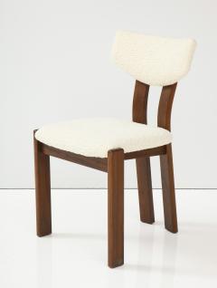 Set of Four Danish Teak Sculpted Upholstered Dining Chairs Denmark circa 1950 - 2722993