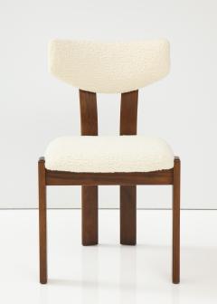 Set of Four Danish Teak Sculpted Upholstered Dining Chairs Denmark circa 1950 - 2722996