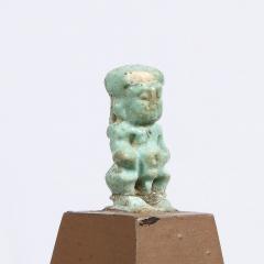 Set of Four Egyptian Antiquities Pair of Sarcophagus Faience Two Figurines - 2946473