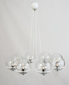 Set of Four Eight Branch 1960s Chandeliers with Blown Glass Globes - 3590377