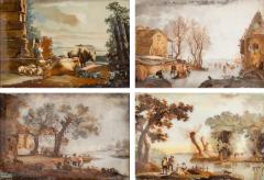 Set of Four Eighteenth Century Dutch Reverse Paintings on Glass - 4137467