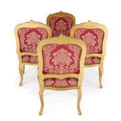 Set of Four English Victorian Louis XV Style Giltwood Chairs - 4663051