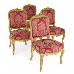 Set of Four English Victorian Louis XV Style Giltwood Chairs - 4663052