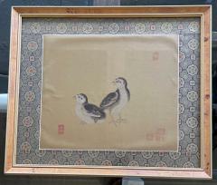 Set of Four Framed Chinese Silk Flower and Bird Paintings - 2539588