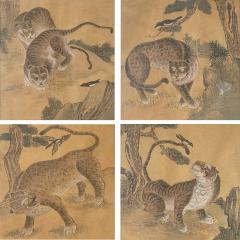 Set of Four Framed Korean Jakhodo Tiger and Magpie Folk Painting - 2290364