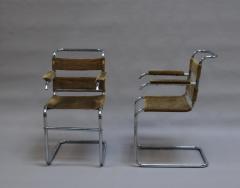 Set of Four French 1940s Tubular Chrome Frame Chairs - 386723