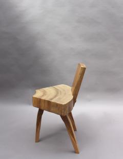 Set of Four French 1950s Organic Tree Trunk Slice Oak Chairs - 466562