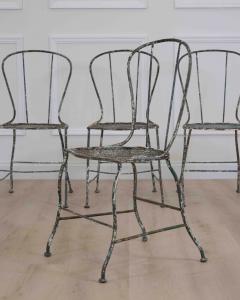 Set of Four French 19th Century Wrought Iron Garden Chairs - 4737230