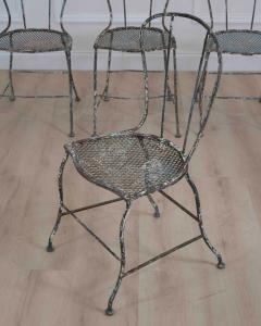 Set of Four French 19th Century Wrought Iron Garden Chairs - 4737236