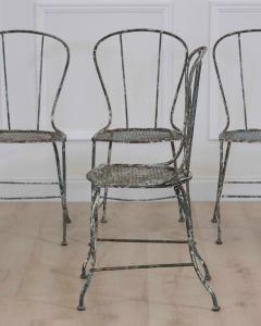 Set of Four French 19th Century Wrought Iron Garden Chairs - 4737241