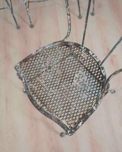 Set of Four French 19th Century Wrought Iron Garden Chairs - 4737265