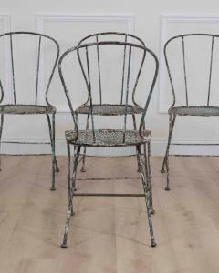 Set of Four French 19th Century Wrought Iron Garden Chairs - 4737337