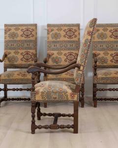 Set of Four French 20th Century Louis XIII Style Armchairs - 4737295