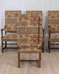 Set of Four French 20th Century Louis XIII Style Armchairs - 4737300