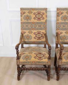 Set of Four French 20th Century Louis XIII Style Armchairs - 4737331