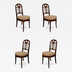 Set of Four French Art Deco Mahogany Side Chairs c 1930 - 272838