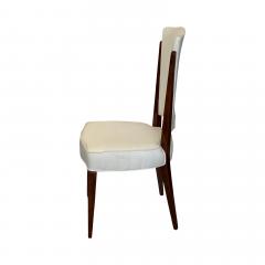 Set of Four French Mid Century Mahogany Side Chairs with Tall Backs - 4750076
