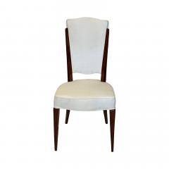 Set of Four French Mid Century Mahogany Side Chairs with Tall Backs - 4750079