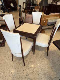 Set of Four French Mid Century Mahogany Side Chairs with Tall Backs - 4750081