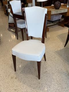 Set of Four French Mid Century Mahogany Side Chairs with Tall Backs - 4750083
