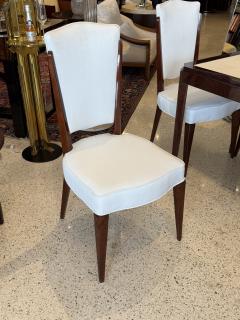 Set of Four French Mid Century Mahogany Side Chairs with Tall Backs - 4750084