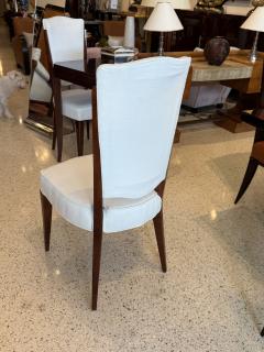 Set of Four French Mid Century Mahogany Side Chairs with Tall Backs - 4750085