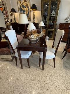 Set of Four French Mid Century Mahogany Side Chairs with Tall Backs - 4750086