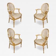 Set of Four George III Style Giltwood Armchairs - 3756622