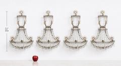 Set of Four Impressive Starburst Gustavian Crystal Sconces - 4646554