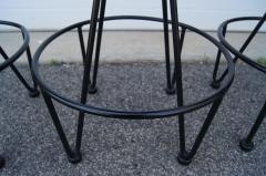 Set of Four Iron and Leather Bar Stools by Frederic Weinberg - 2643026