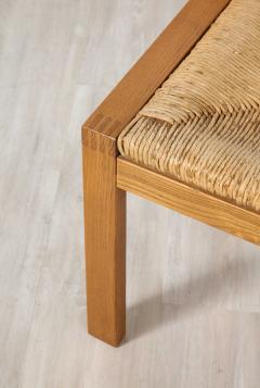 Set of Four Italian 1950s Oak and Rush Seat Dining Chairs - 2643368