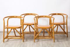 Set of Four Italian Bamboo and Wood Dining Chairs - 2635710