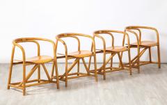 Set of Four Italian Bamboo and Wood Dining Chairs - 2635711