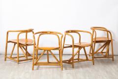 Set of Four Italian Bamboo and Wood Dining Chairs - 2635712