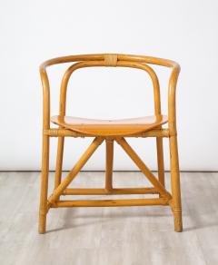 Set of Four Italian Bamboo and Wood Dining Chairs - 2635714