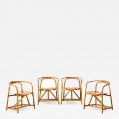 Set of Four Italian Bamboo and Wood Dining Chairs - 2641964