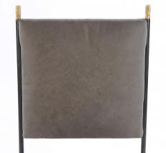 Set of Four Italian Iron and Bronze Chairs with Stretcher Base - 1156608