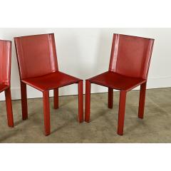 Set of Four Italian Red Leather Chairs - 3862153