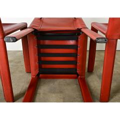 Set of Four Italian Red Leather Chairs - 3862210