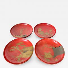 Set of Four Japanese Maki e Lacquered Pedestal Dishes - 1892260